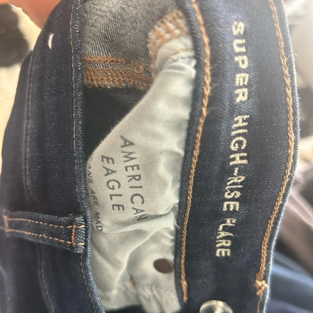American Eagle Next Level Stretch Super Hi Rise Flare Jeans 4R - Picture 11 of 12